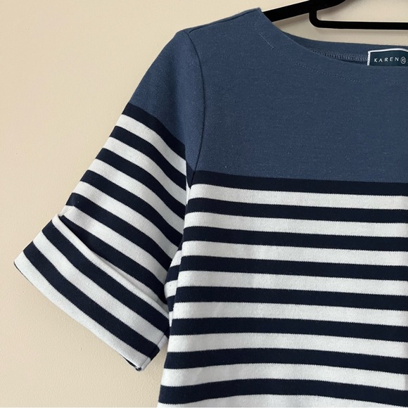 Karen Scott Striped Cuffed-Sleeve Knit Shirt - Picture 2 of 8